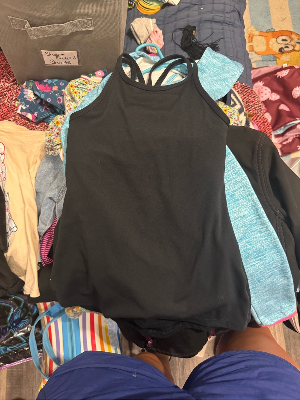 Black Strappy girls active dress- Classic Activewear